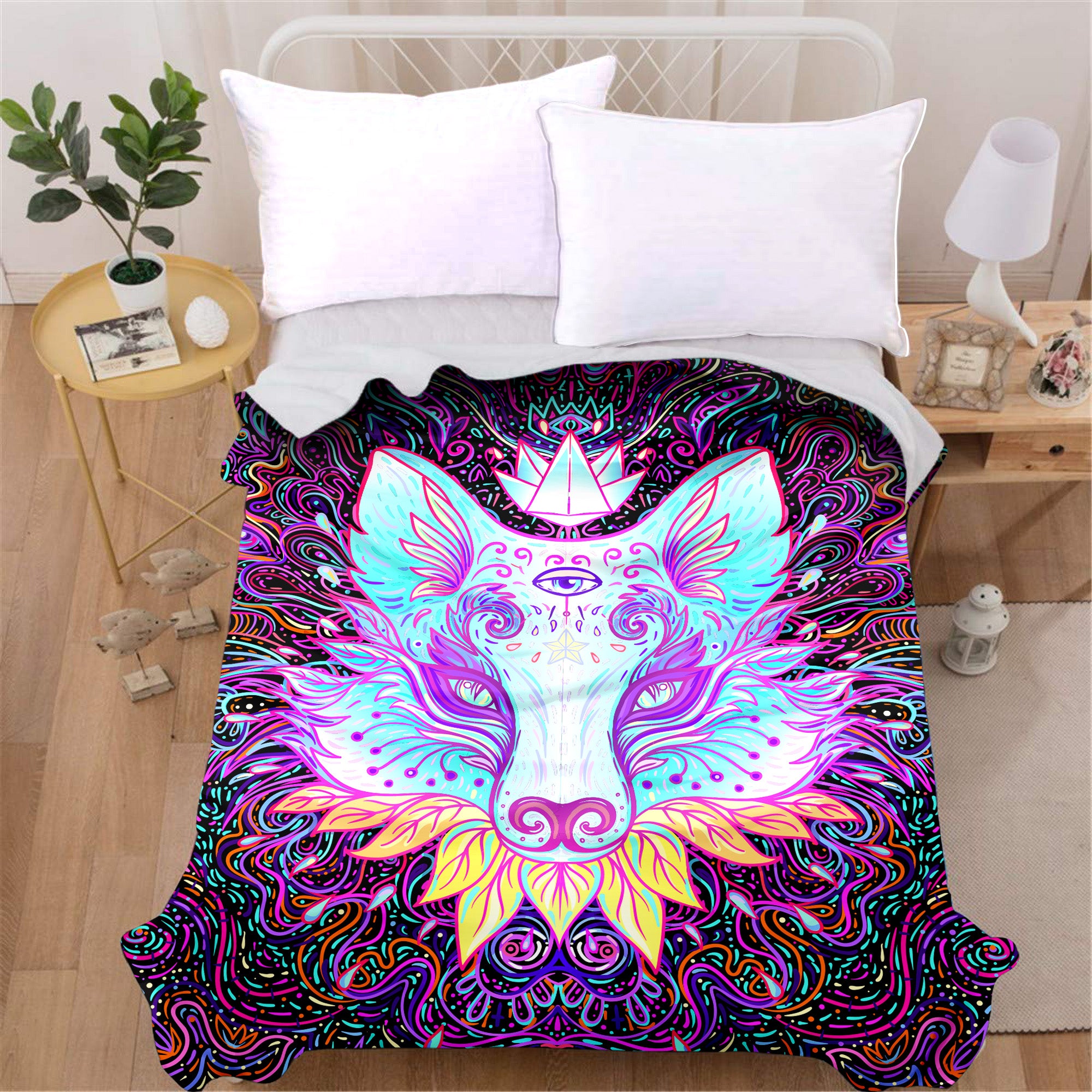 Trippy Wolf Blanket