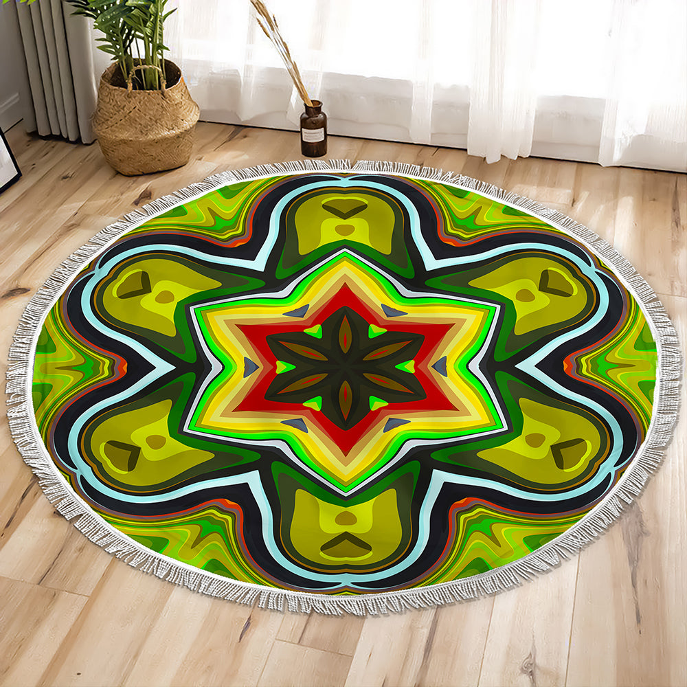 Cartoon Flower Circle Tapestry
