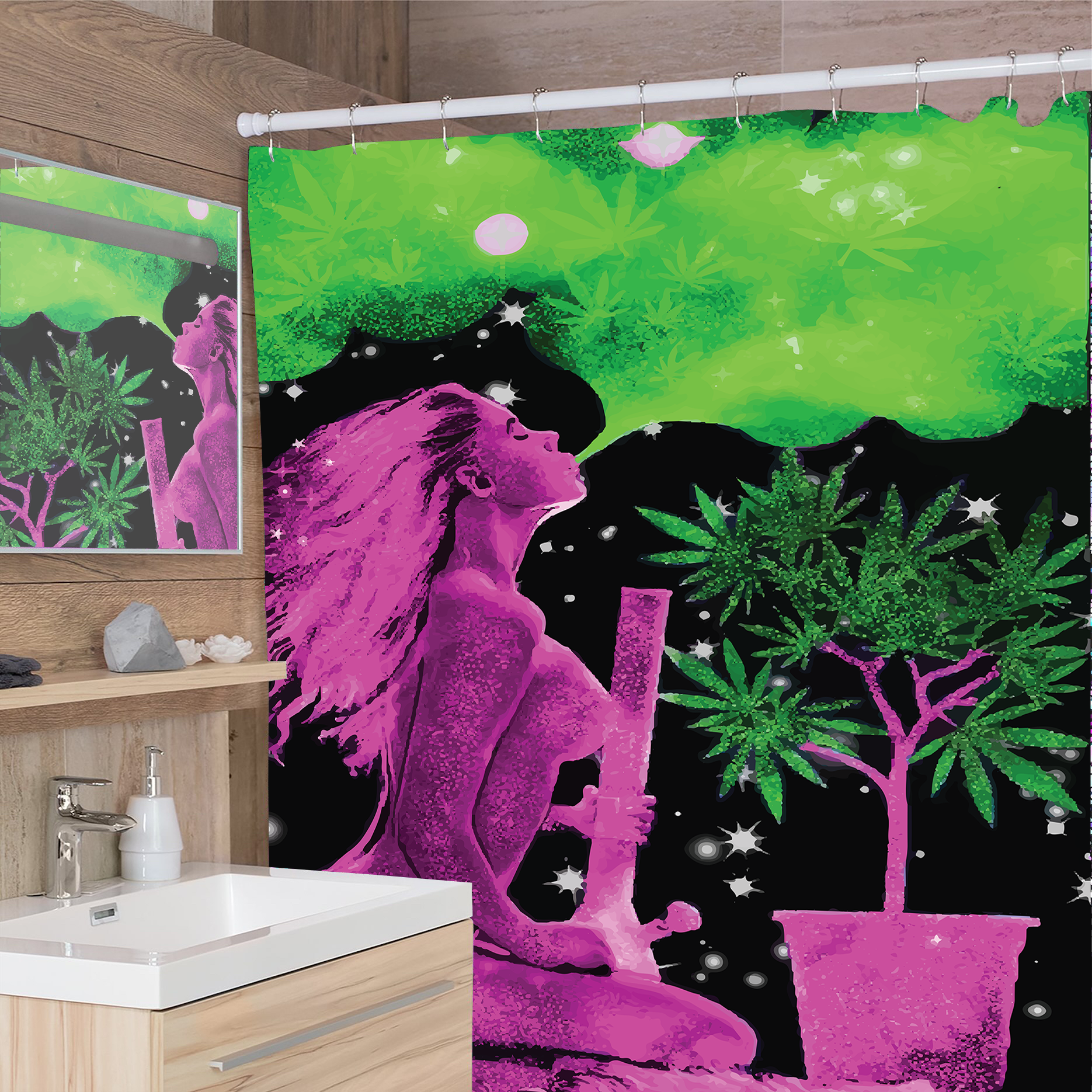 Psychedelic Stoner Shower Curtain