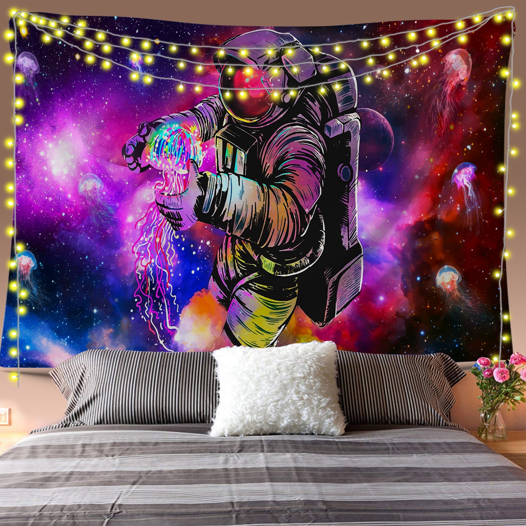 Space Jellyfish Tapestry