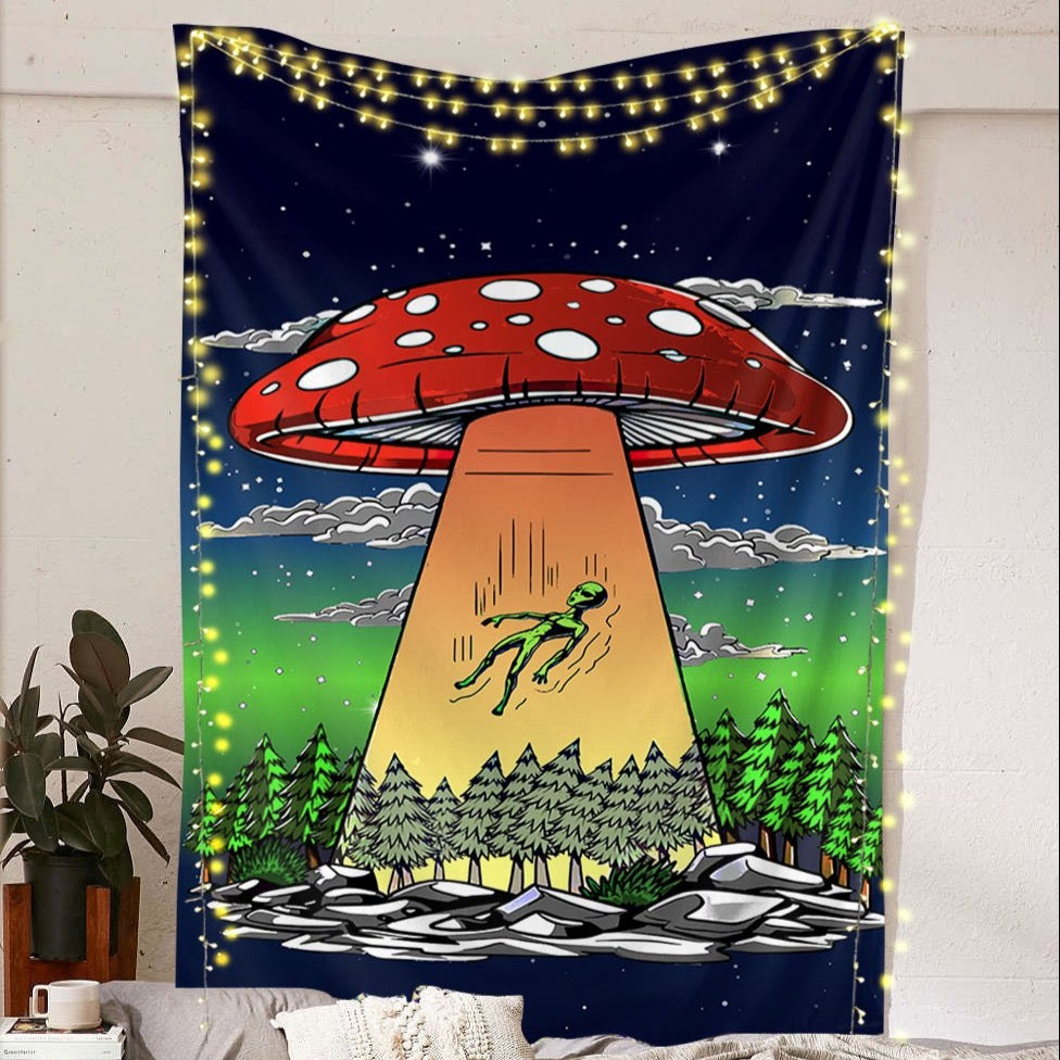 Mushroom UFO Tapestry
