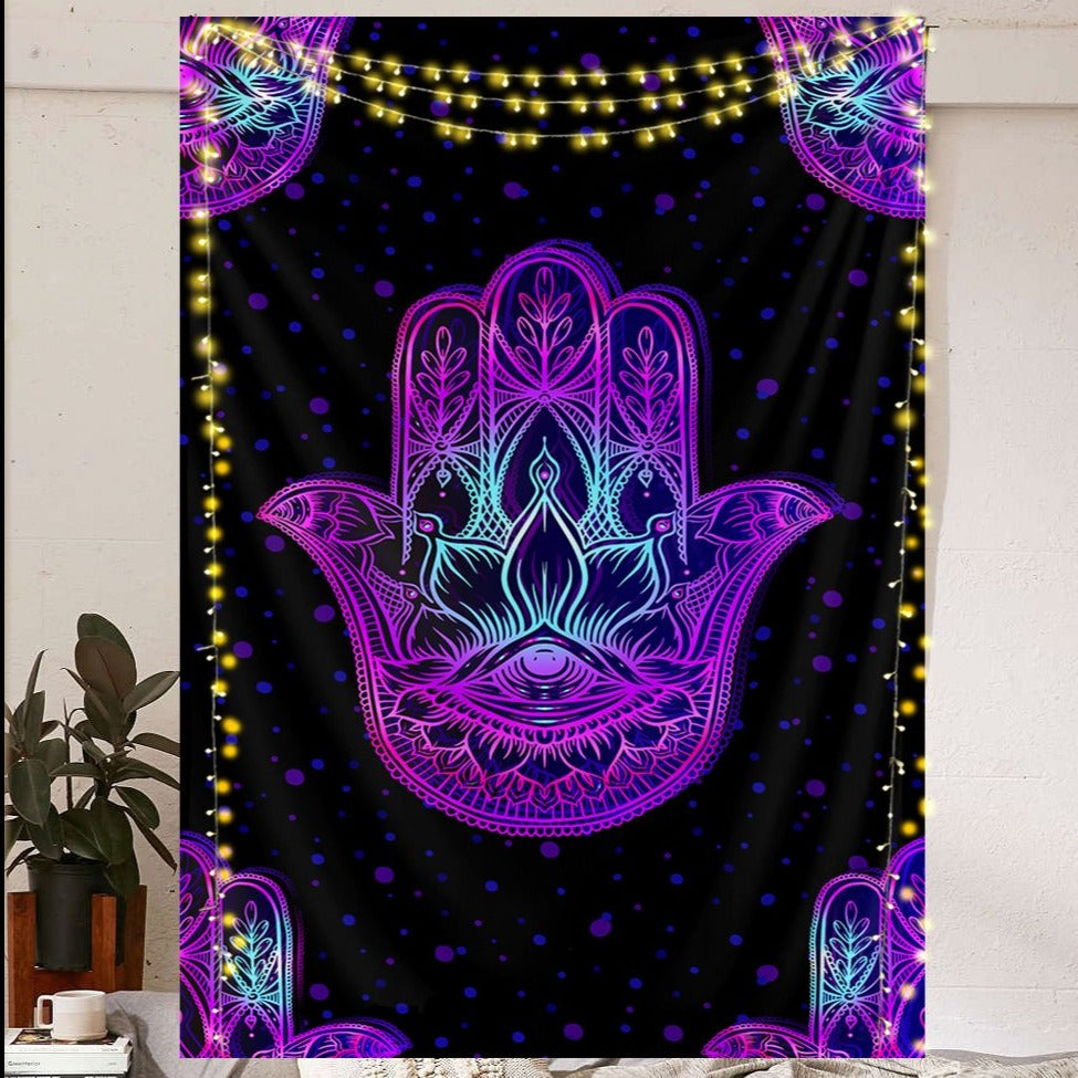 Dark Hamsa Tapestry