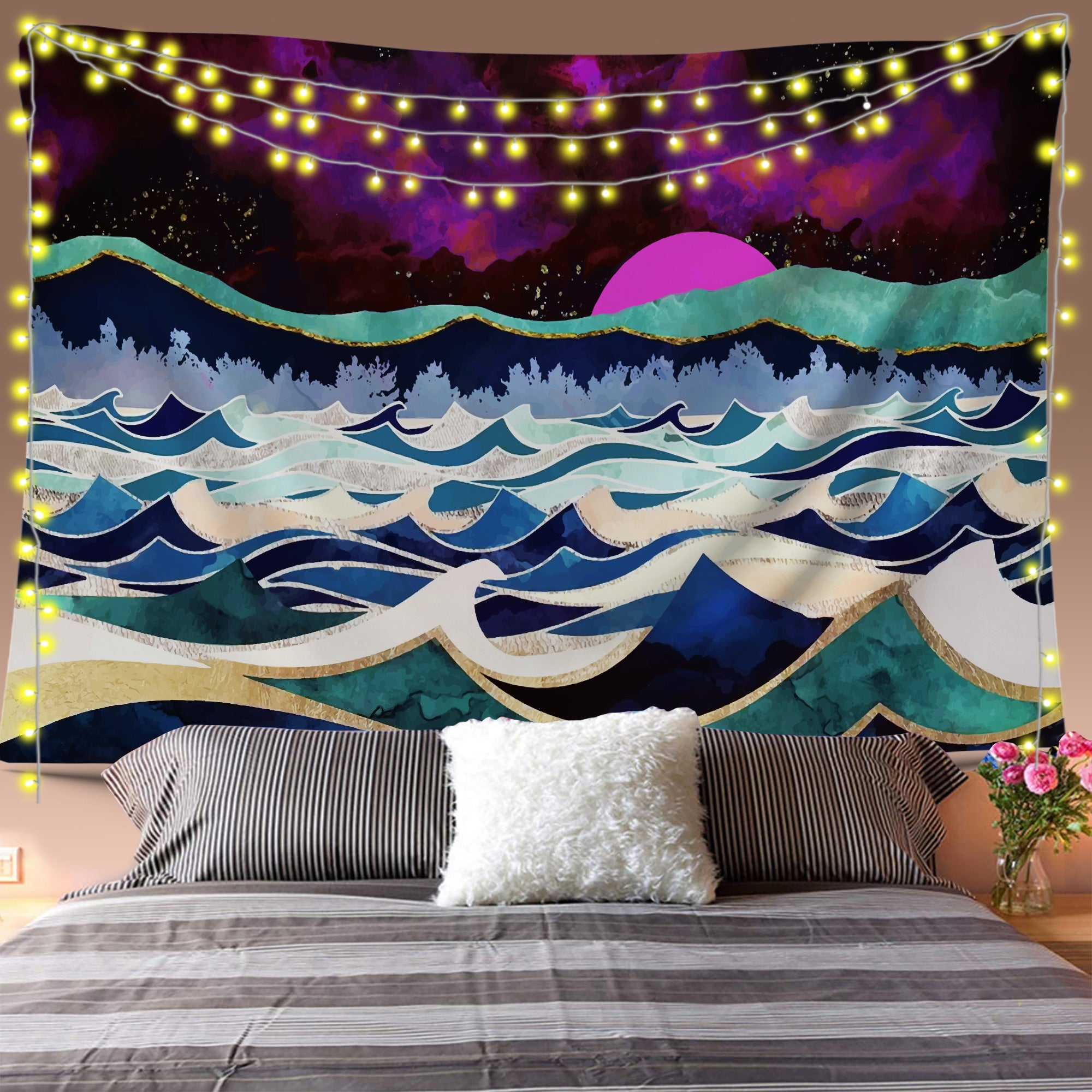 Psychedelic Wave Tapestry